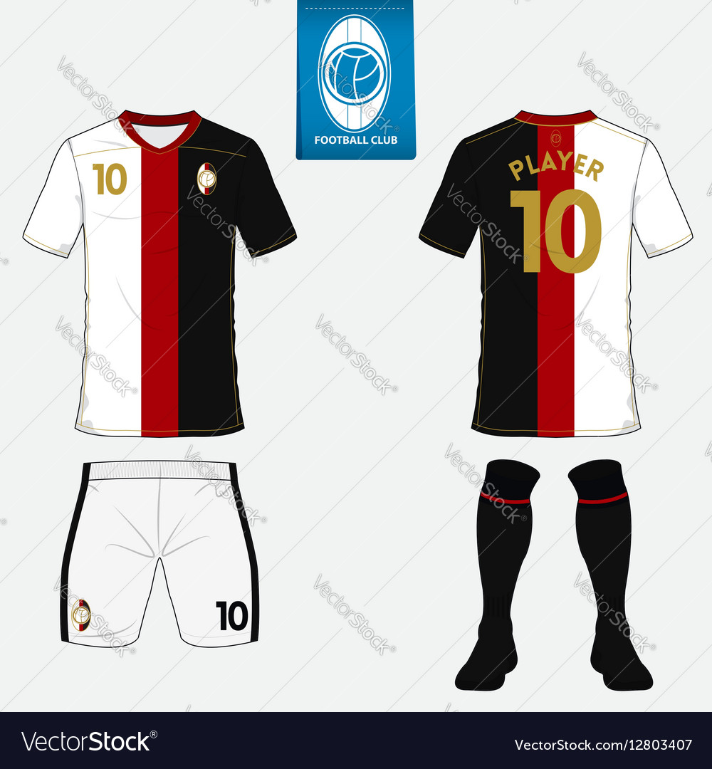 Set Of Soccer Kit Or Football Jersey Template Vector Image