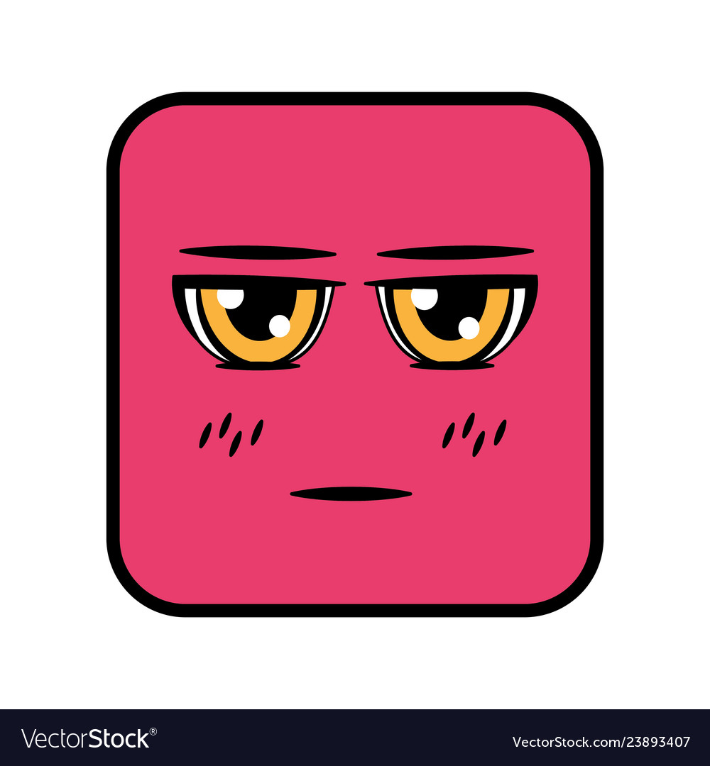 Square emoticon face expression Royalty Free Vector Image