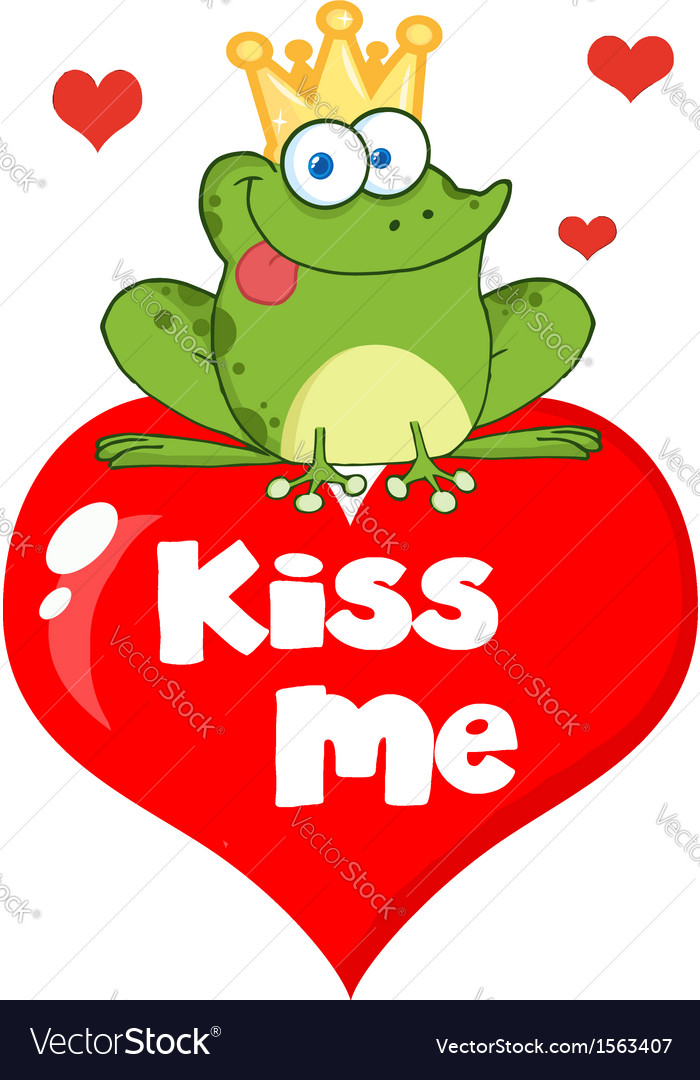 Valentines frog cartoon Royalty Free Vector Image