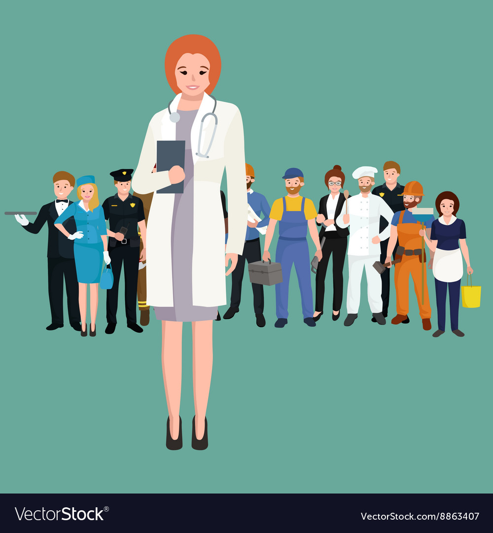 Woman Doctor In White Lab Coat Researcher Vector Image