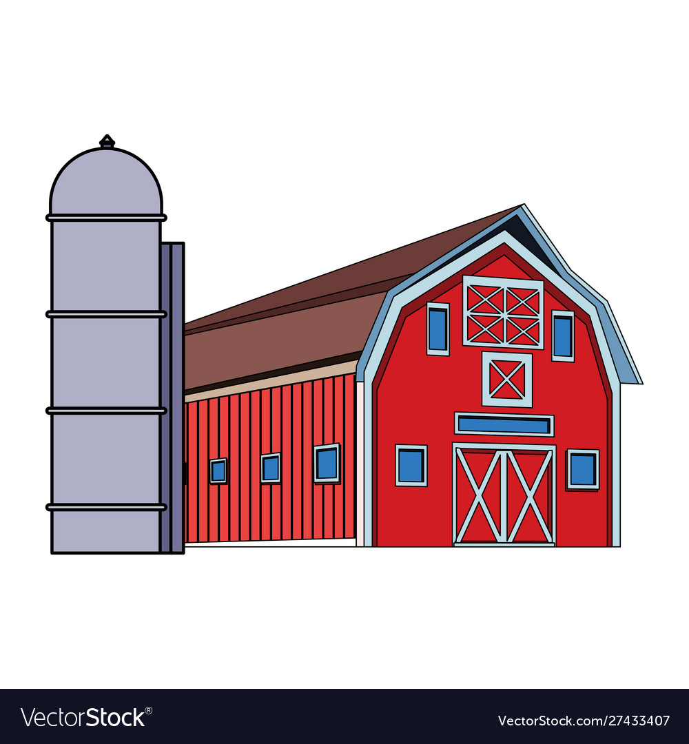 Wooden farm barn and granary design Royalty Free Vector