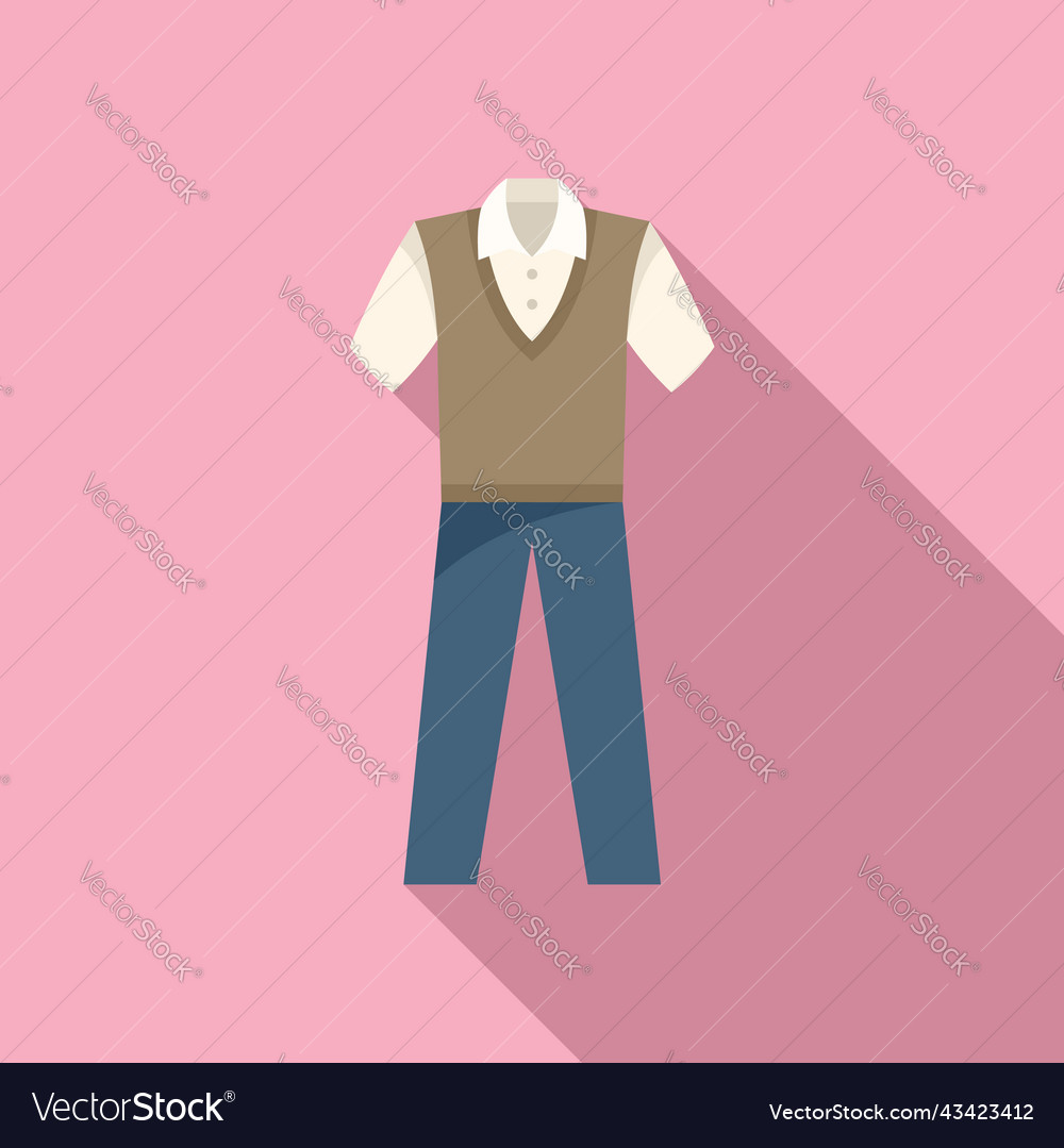 Boy uniform icon flat student Royalty Free Vector Image