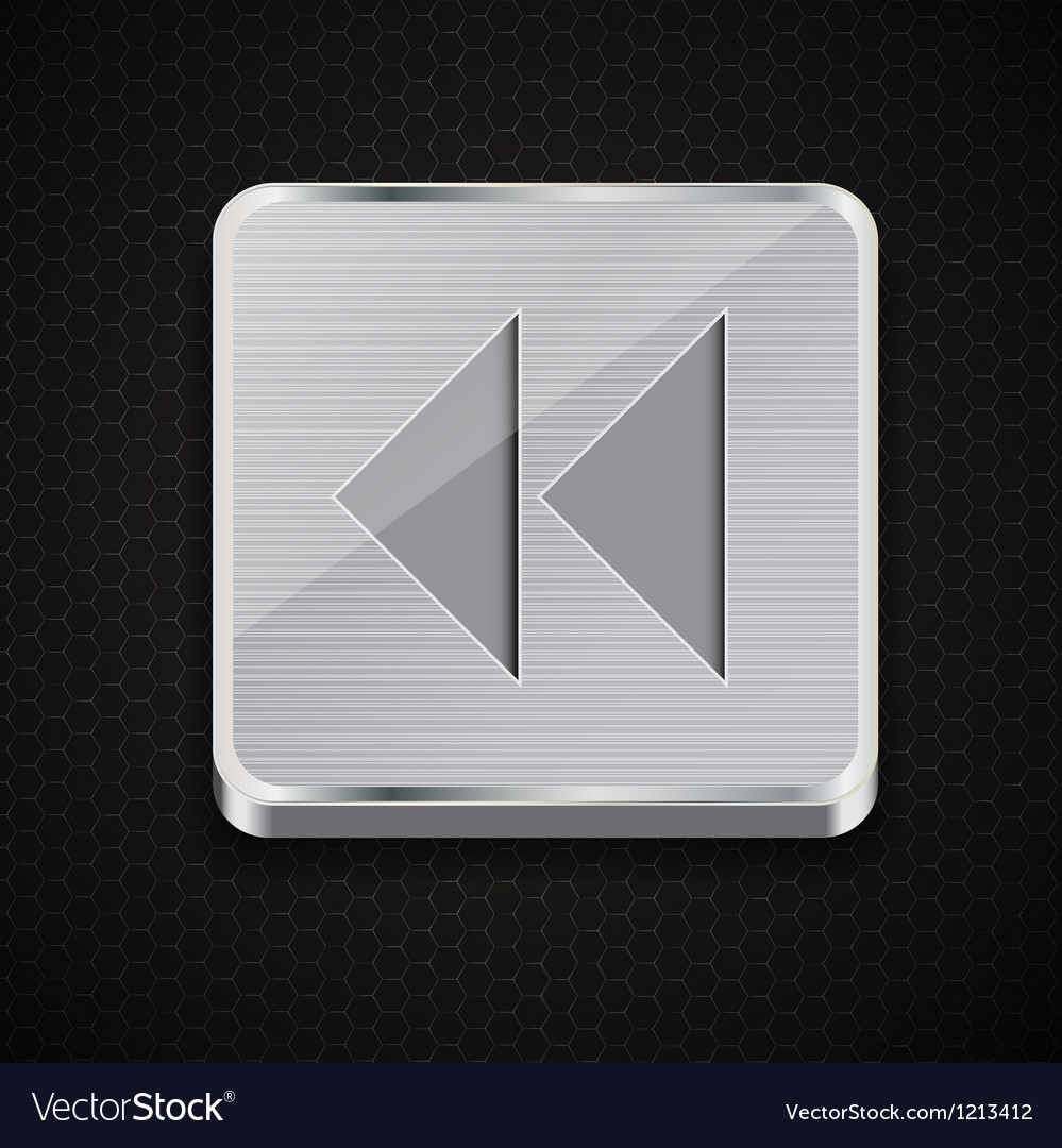 Button icon on metal background Royalty Free Vector Image