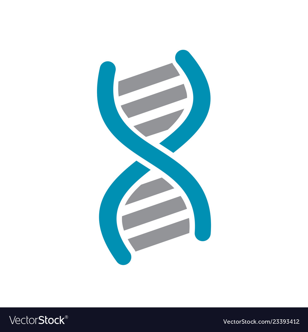 Dna rna icon grey and blue on white background for