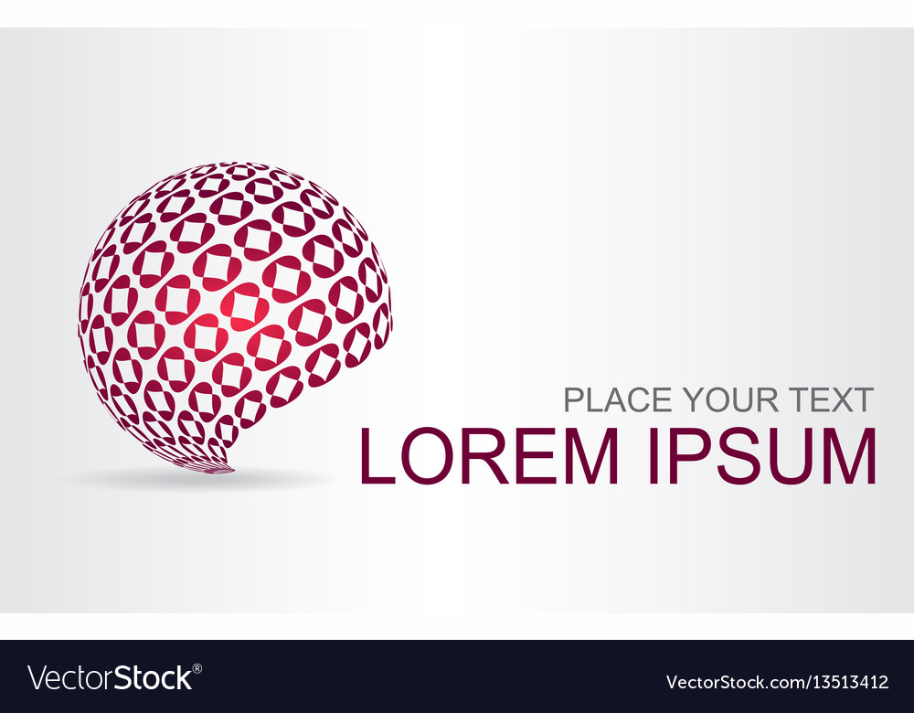 Logo of a stylized sphere with abstract shapes Vector Image