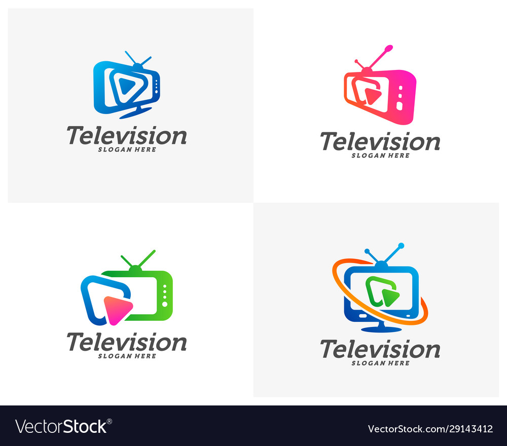 Set media tv creative logo concepts play