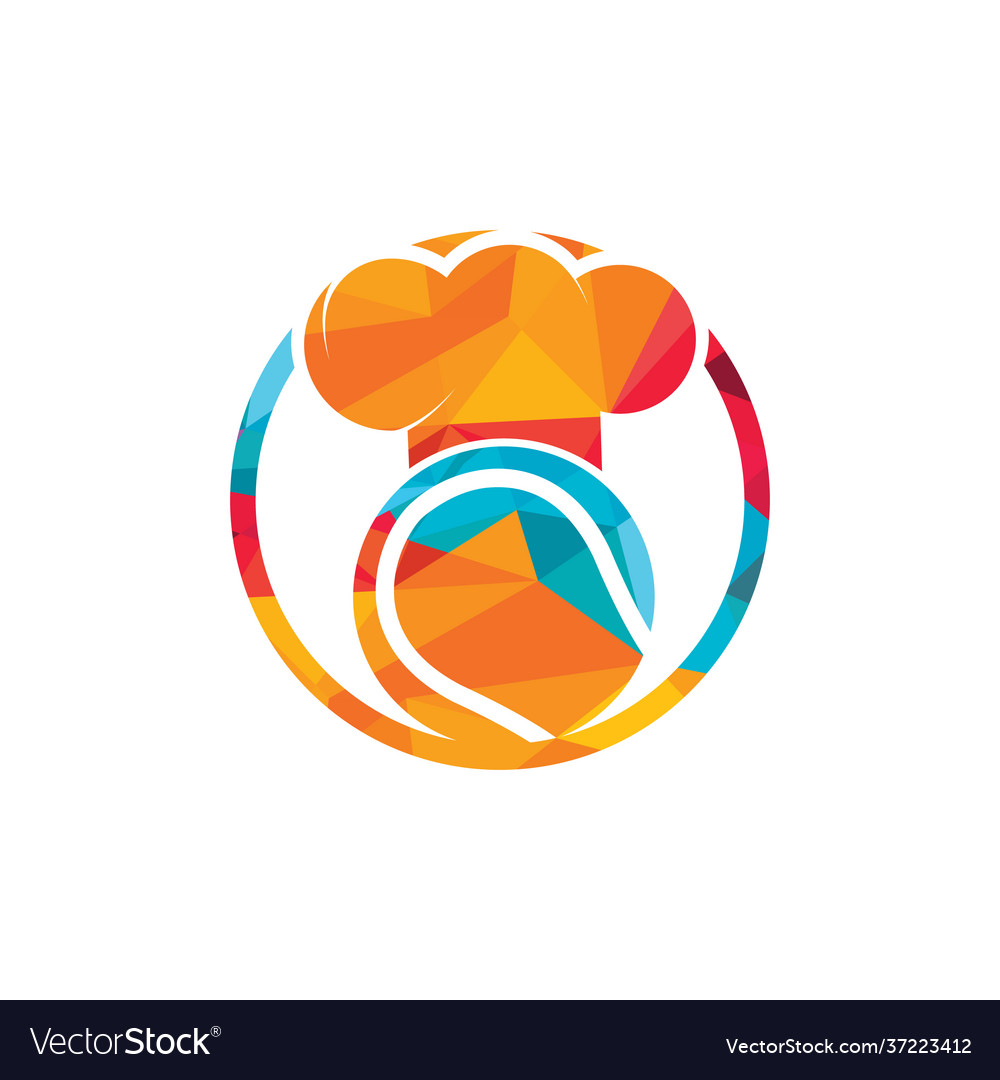 Tennis chef logo design Royalty Free Vector Image