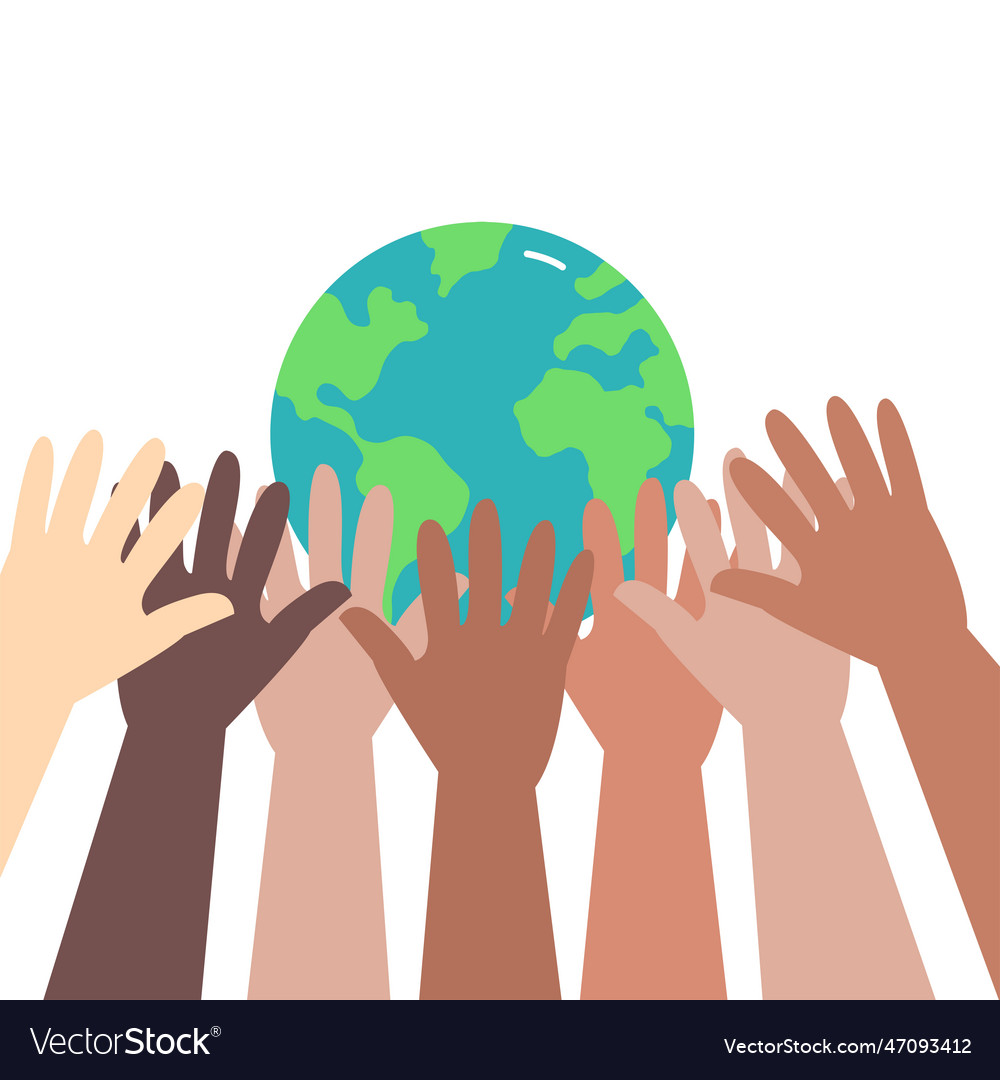 World earth day concept hands holding globe Vector Image