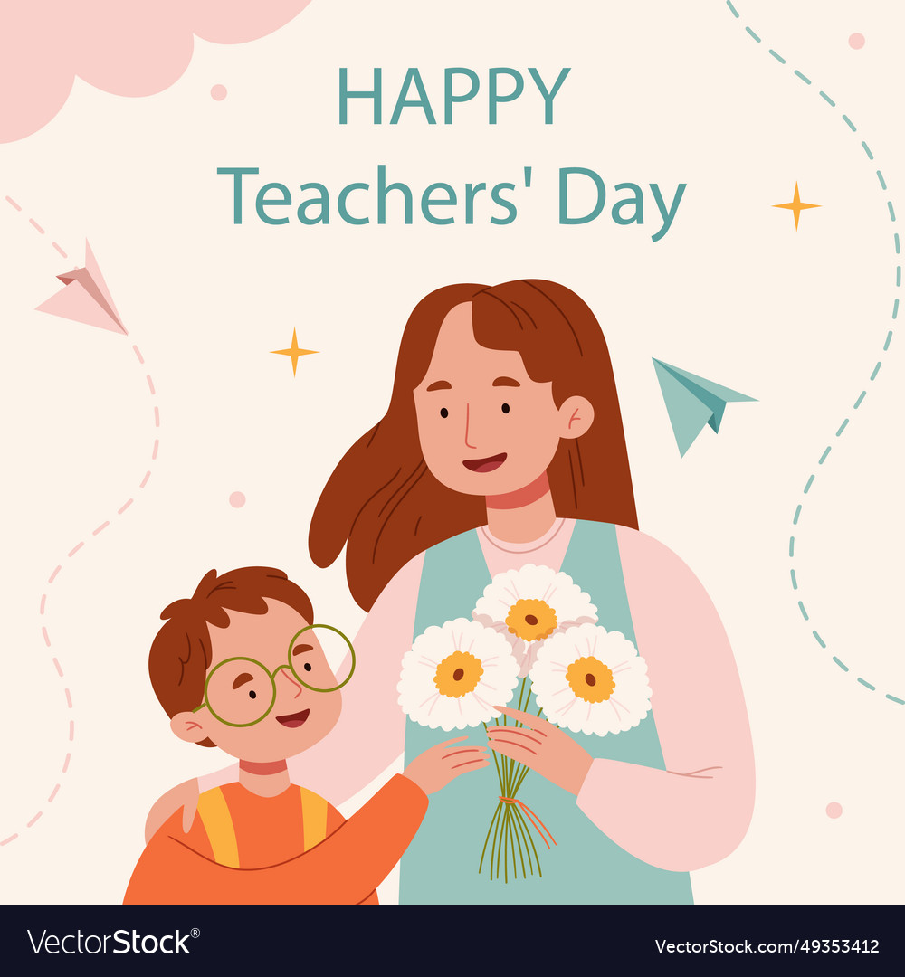 World teachers day celebration isolated on white Vector Image