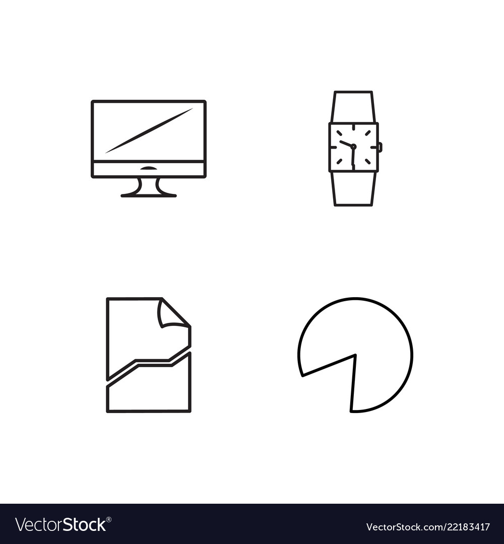 Business simple outlined icons set