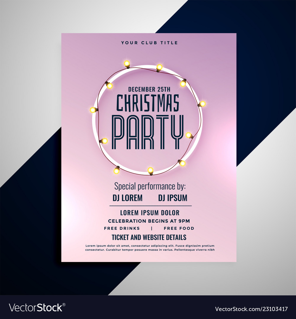 Clean merry christmas party flyer design