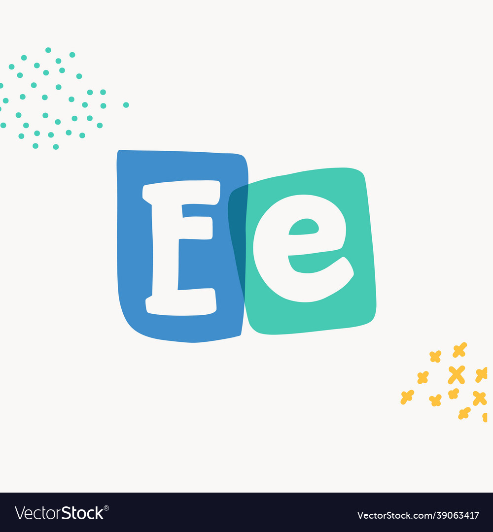 E-Buchstaben-inspiriertes Logo mit kühner Platte Vektorbild