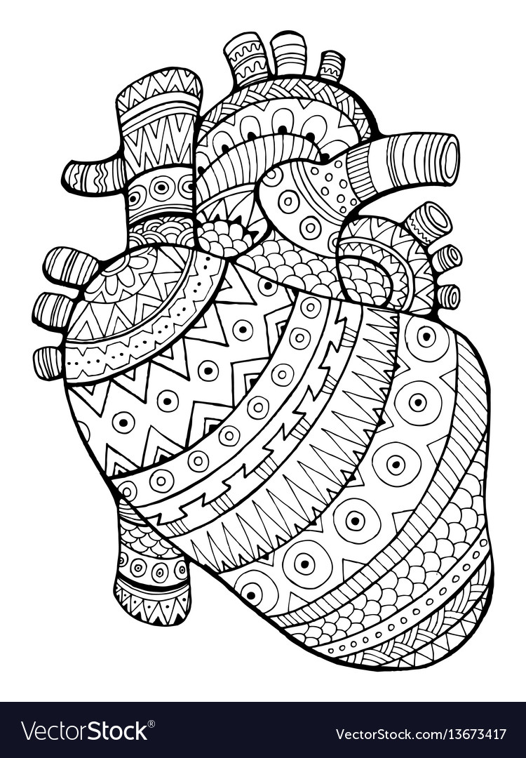 heart coloring book pages