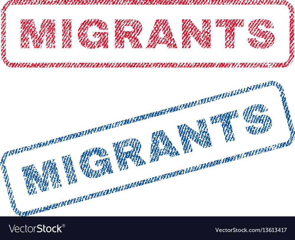 Migrants Textile Stamps Royalty Free Vector Image