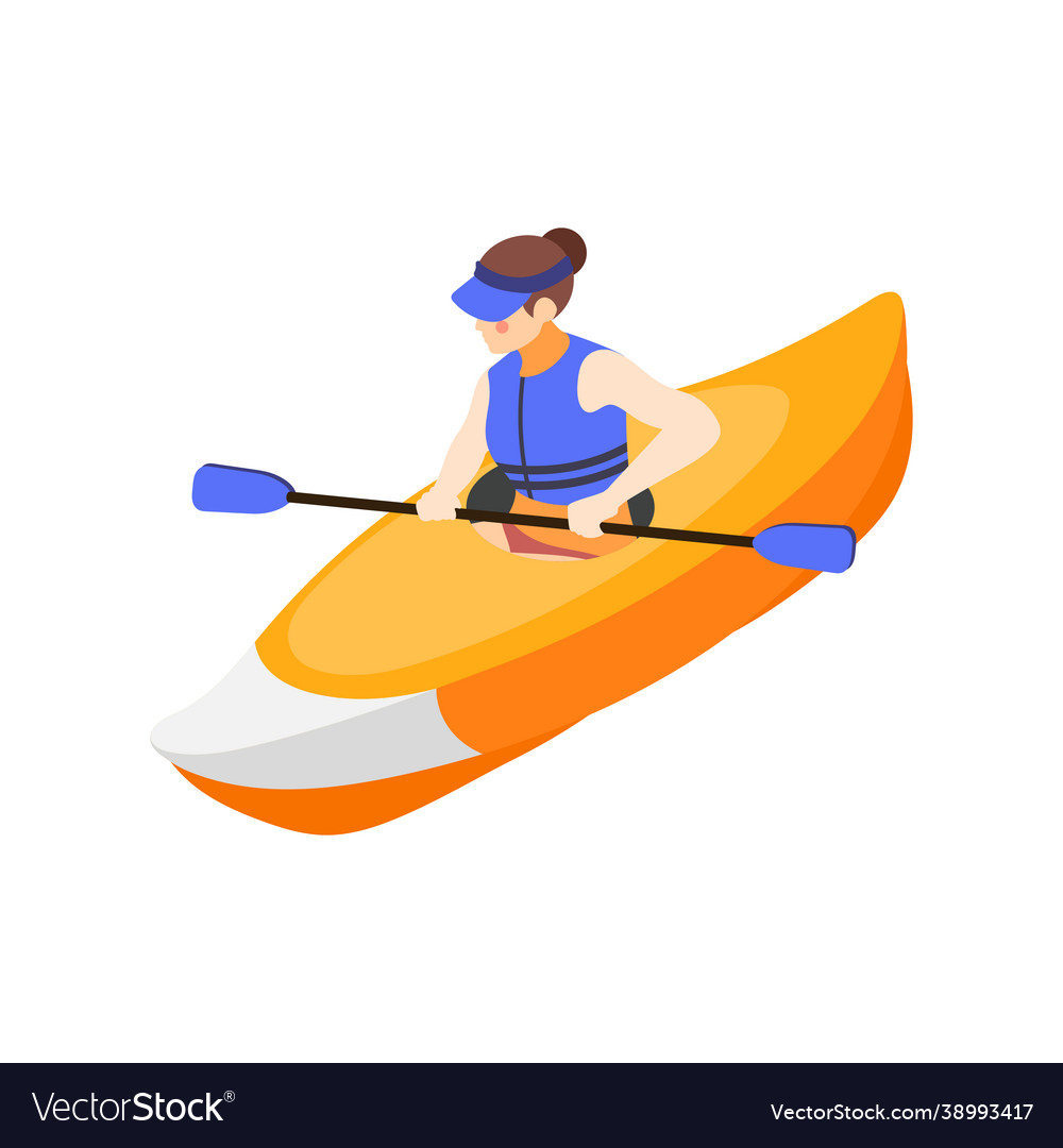 Paddle boat isometric composition Royalty Free Vector Image