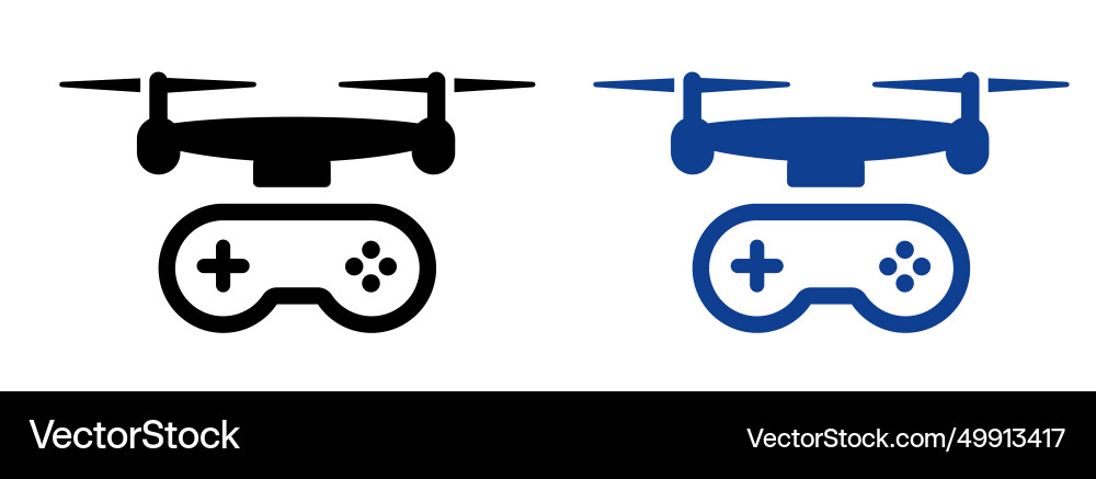 Remote controller for drone icon set black Vector Image