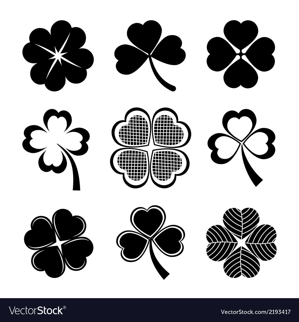Shamrock and four leaf clover Royalty Free Vector Image