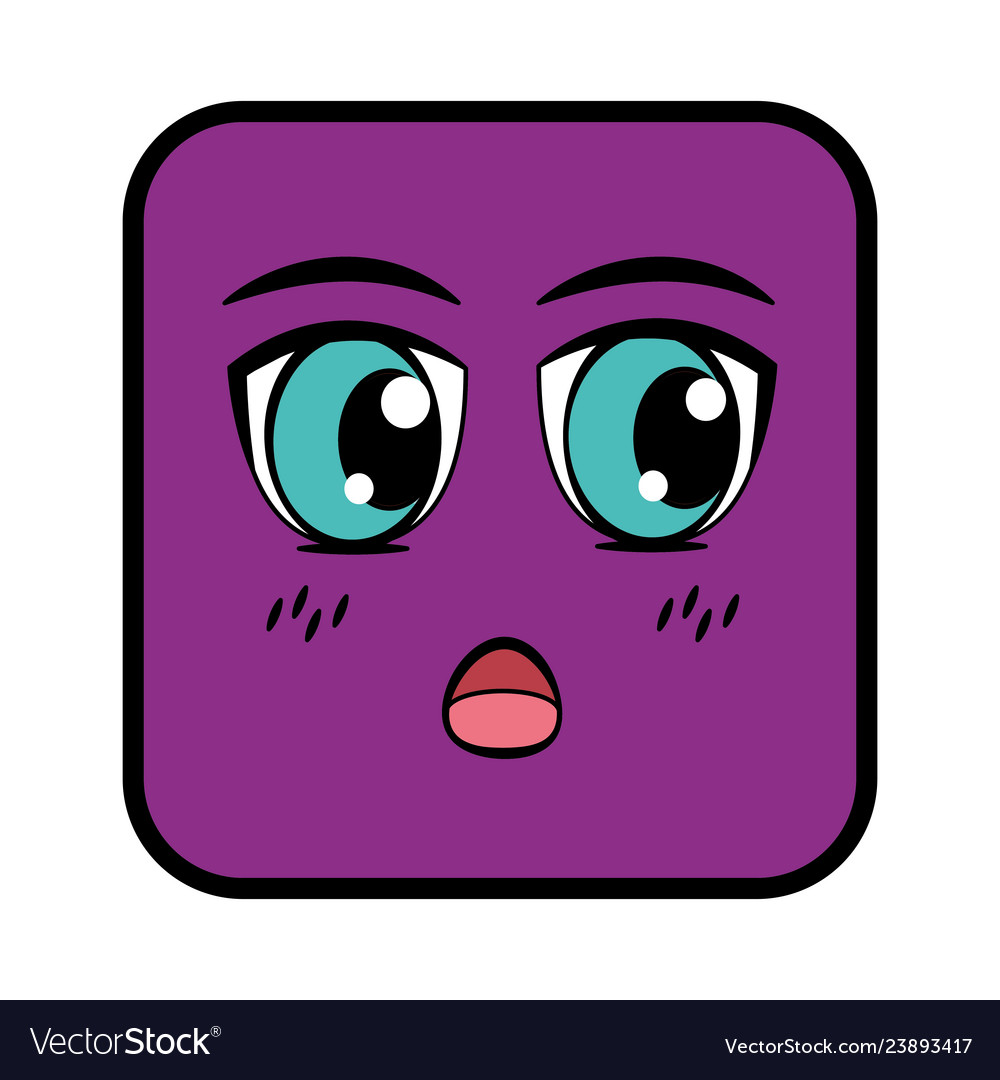 Square emoticon face expression Royalty Free Vector Image