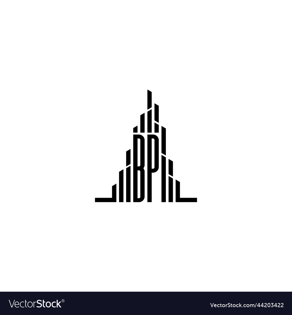 Bp skyscraper line logo initial concept with high