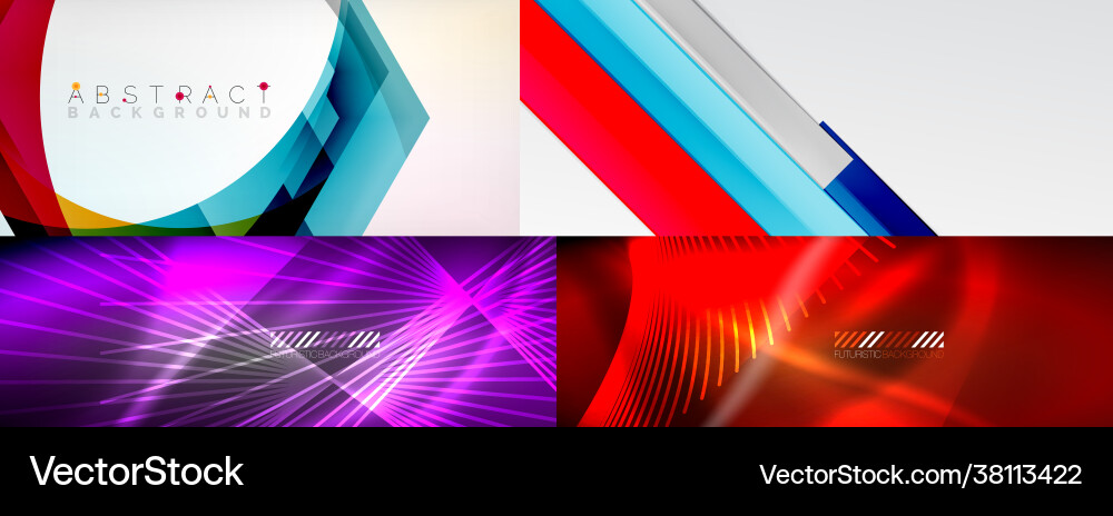 Collection abstract backgrounds color Royalty Free Vector