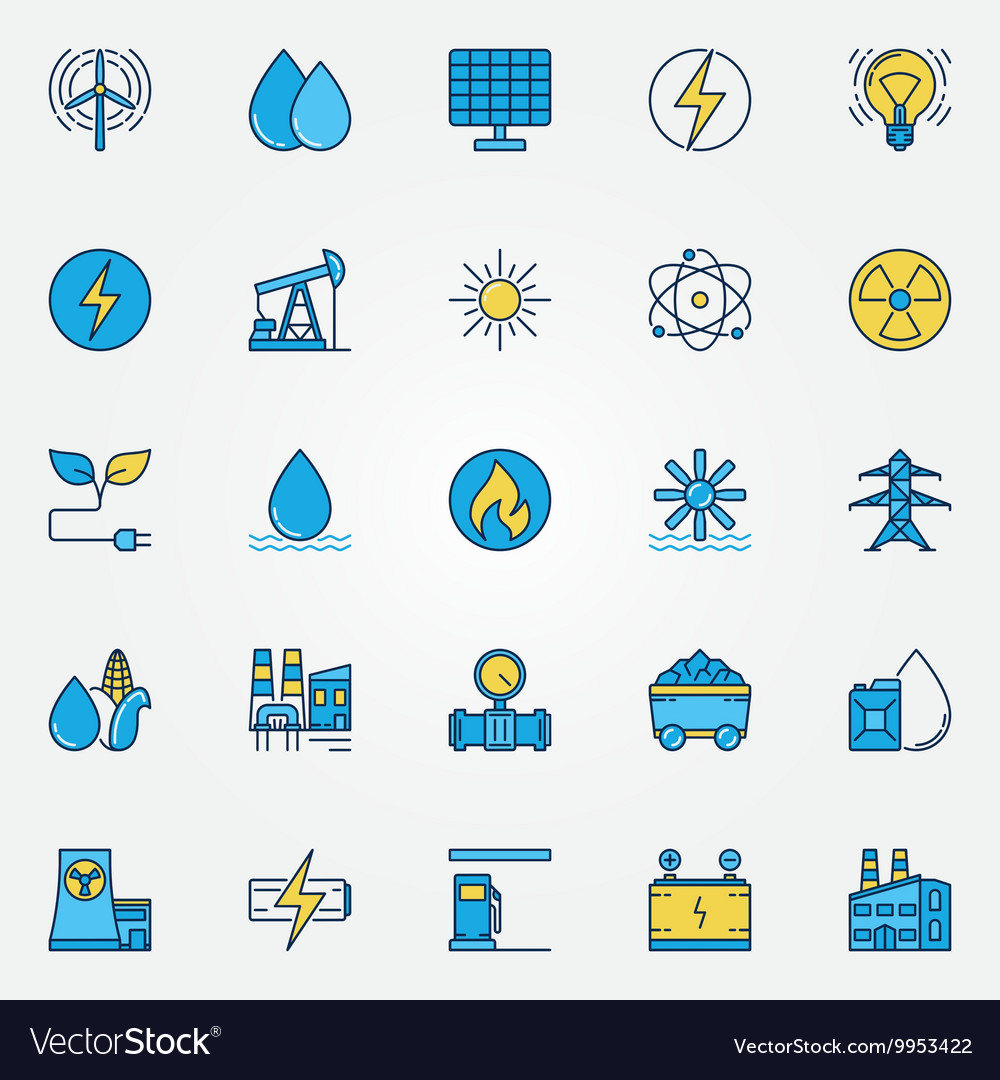 Industrial colorful icons Royalty Free Vector Image