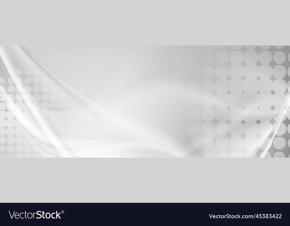Light grey abstract wavy grunge banner Royalty Free Vector