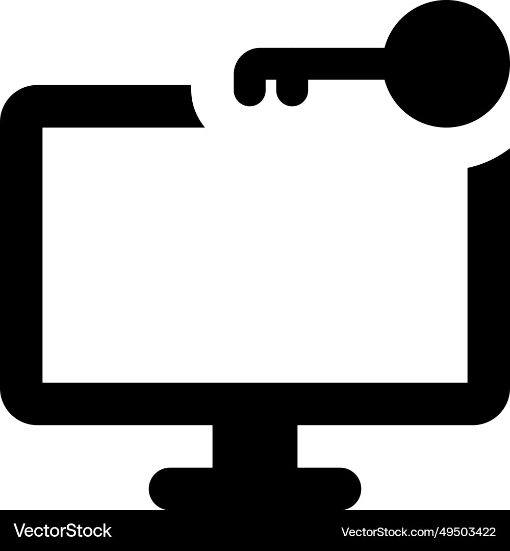 Function Key External Monitor Icon Monitor key for system security Royalty Free Vector Image