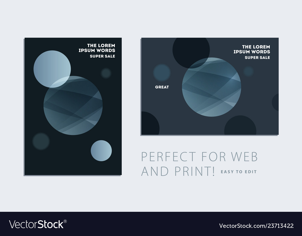 Set of brochure with black abstract design cover