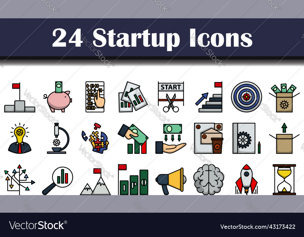 Startup icon set Royalty Free Vector Image - VectorStock