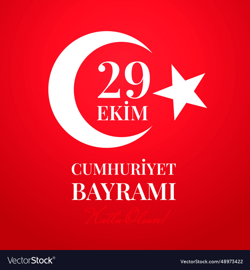 Turkiye republic day typography poster in turkish