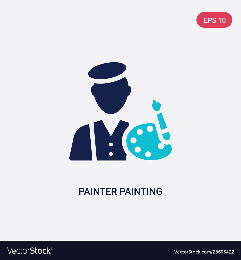 Two color painter painting icon from art concept Vector Image