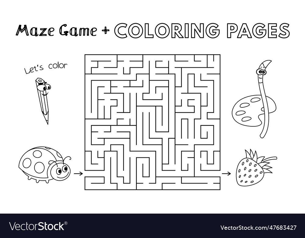 Cartoon ladybug maze game