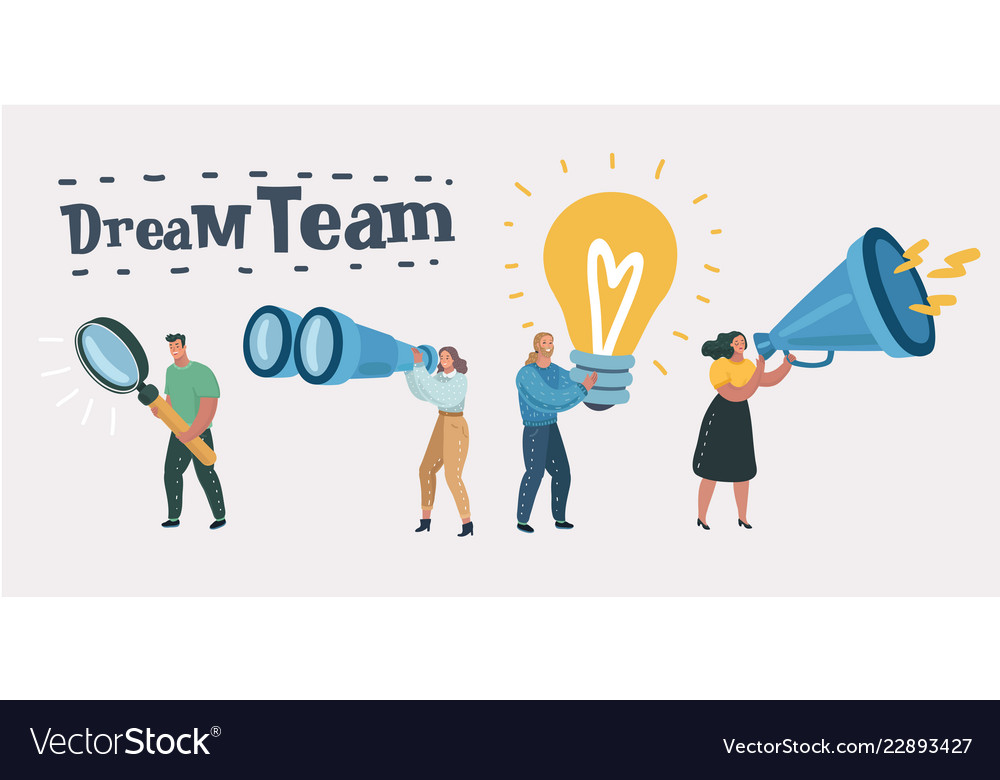 Dream team work leadership qualities Royalty Free Vector