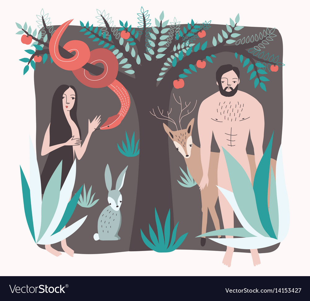 First people lost paradise Royalty Free Vector Image