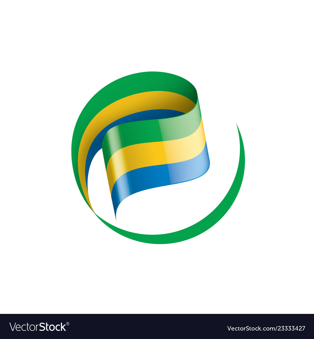 Gabon flag on a white