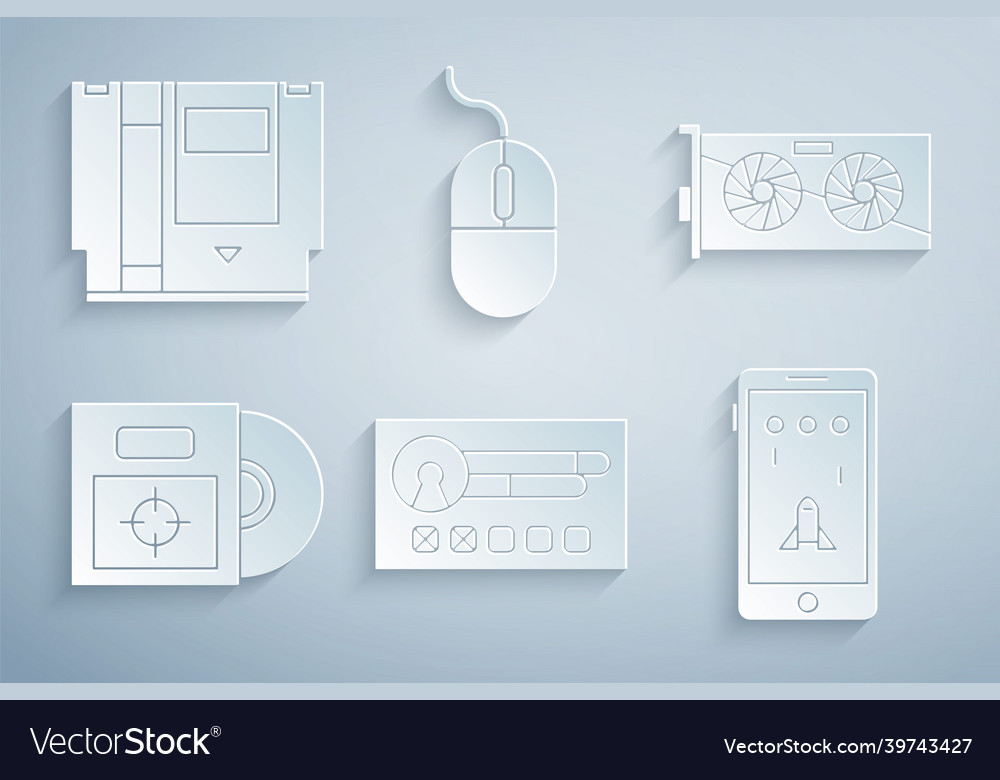 Set create account screen video graphic card cd Vector Image