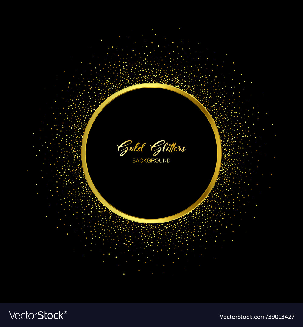 Sparkling golden glitter texture round Royalty Free Vector