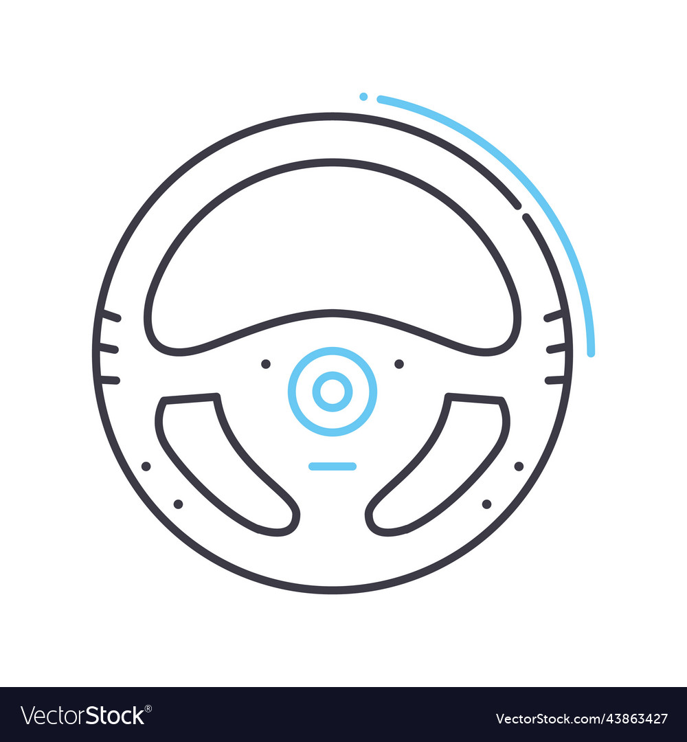 Steering wheel line icon outline symbol Royalty Free Vector