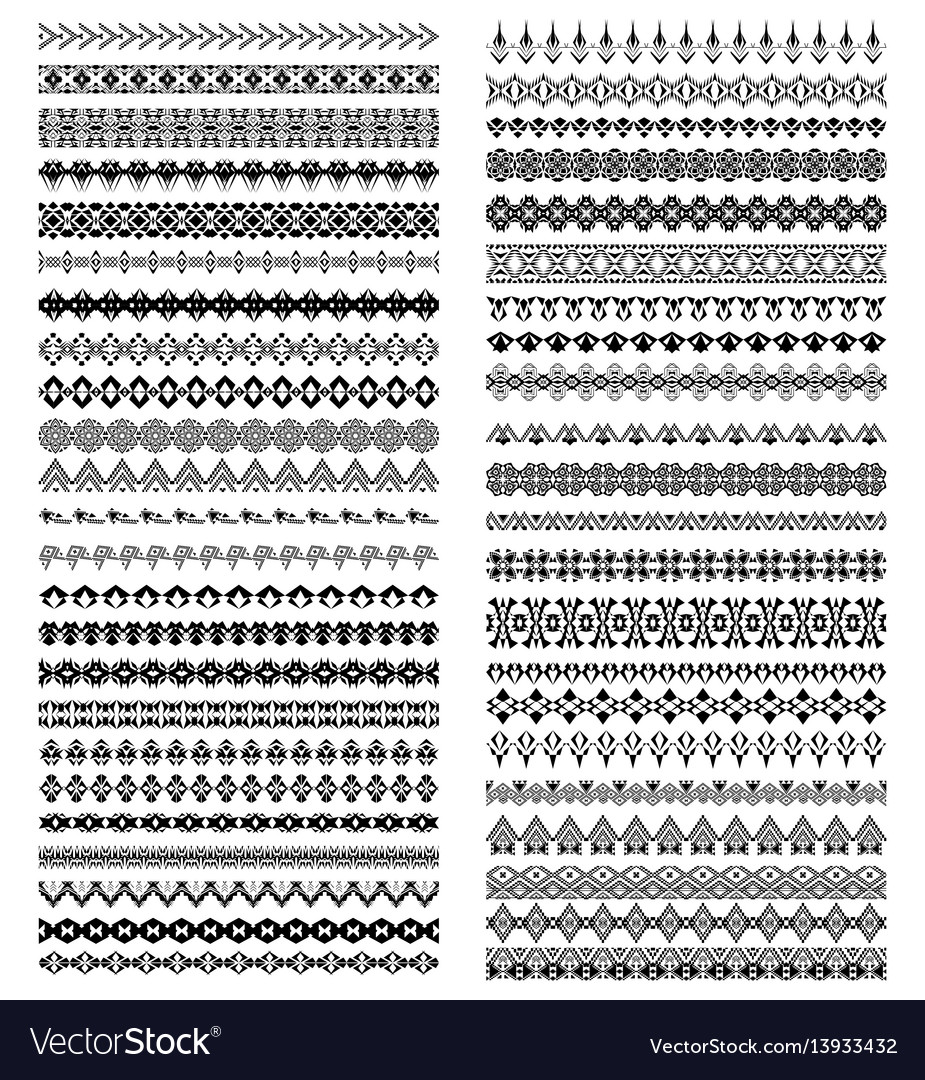 Big Set Of Geometric Black Borders Royalty Free Vector Image