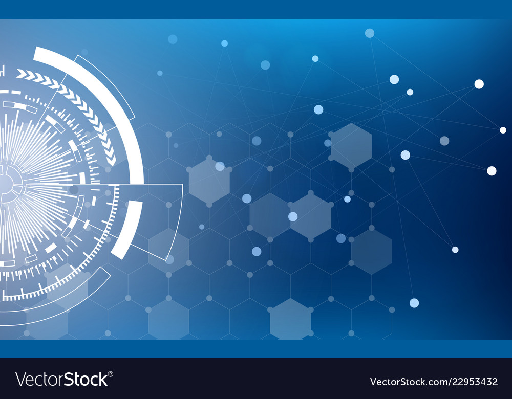 Blue Technology Circle And Computer Science Vector Image