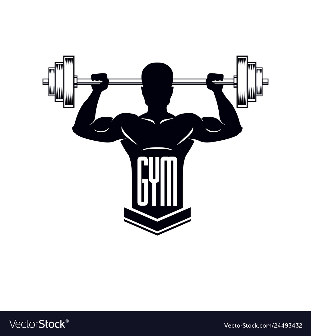 Bodybuilding weightlifting gym logotype sport Vector Image