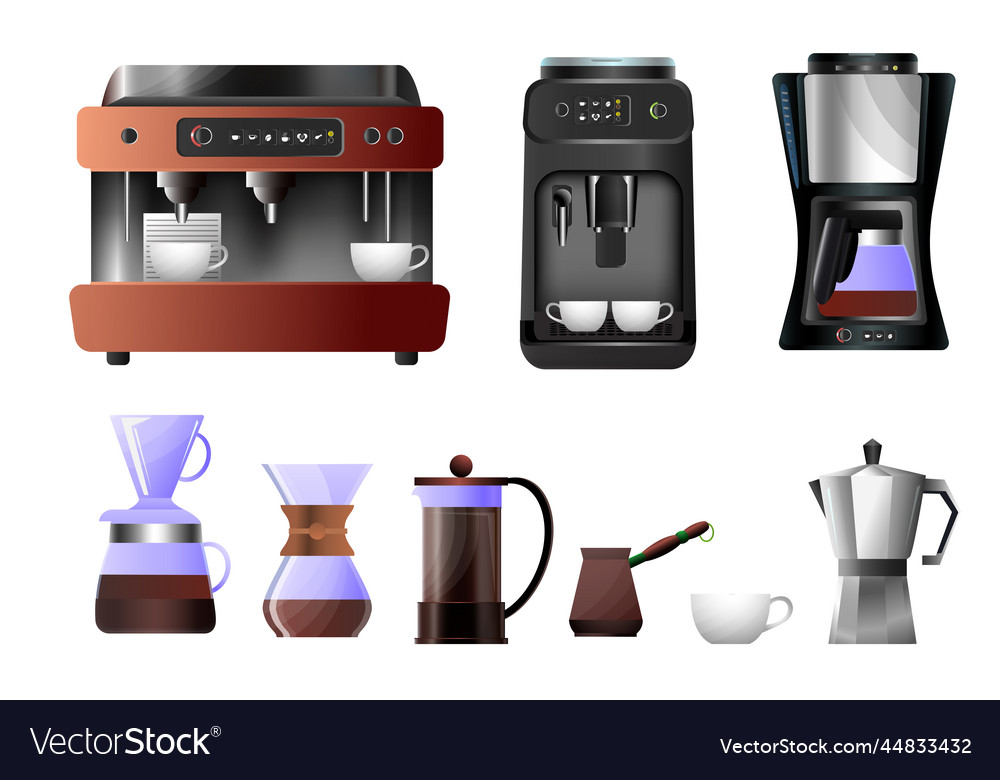 Coffee equipment set Royalty Free Vector Image