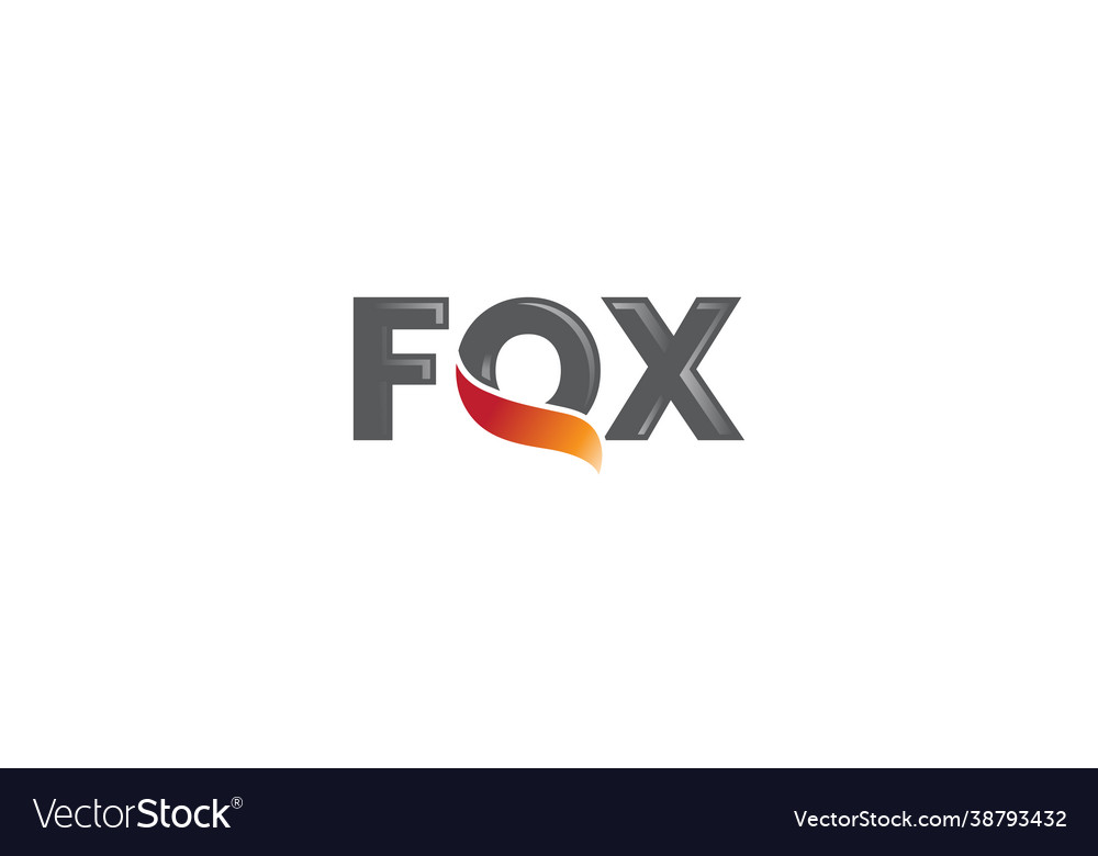 Creative fox typography tail logo symbol design