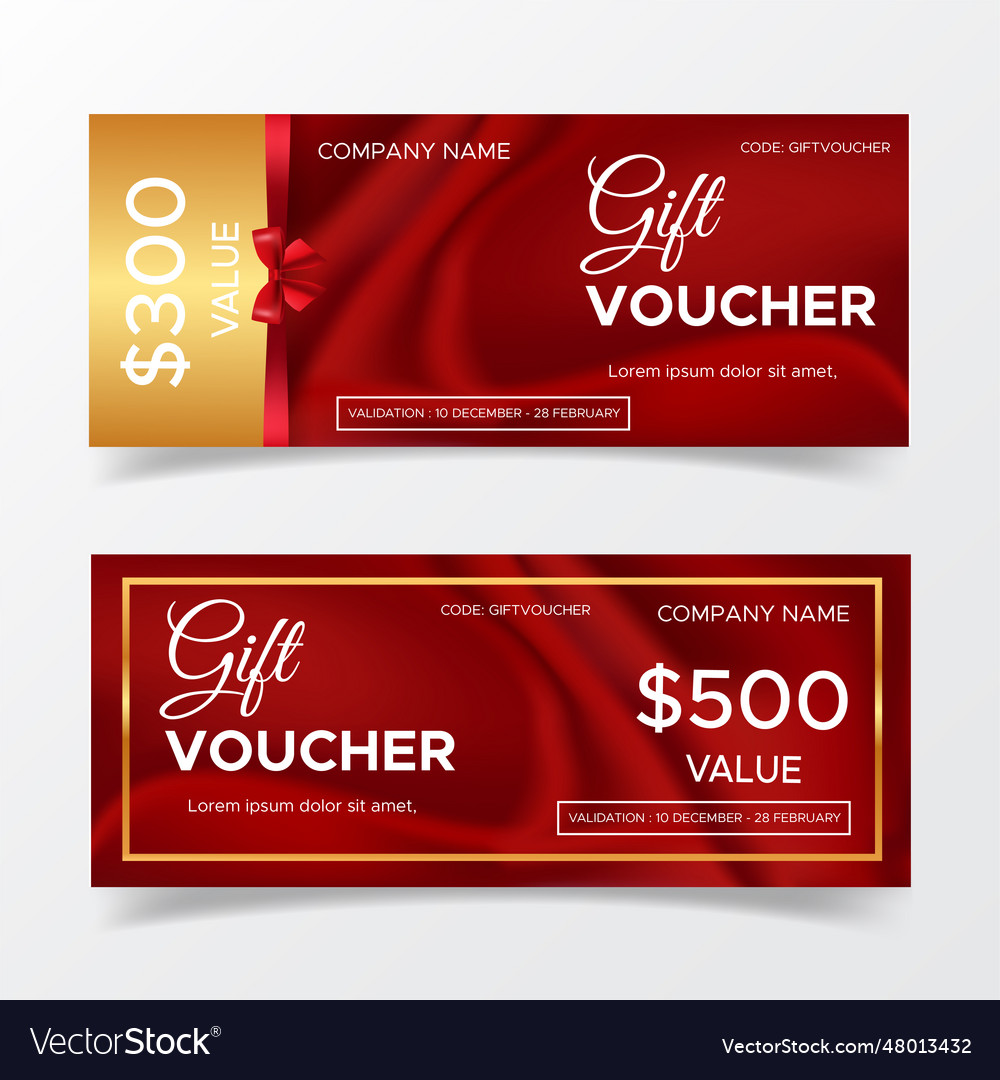 Gift voucher template holographic style Royalty Free Vector