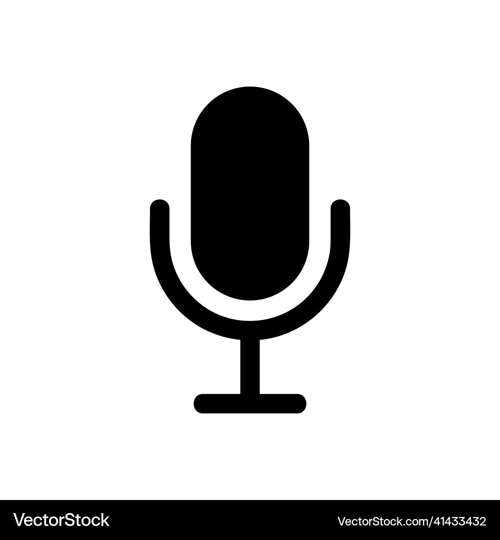 Microphone icon flat design Royalty Free Vector Image