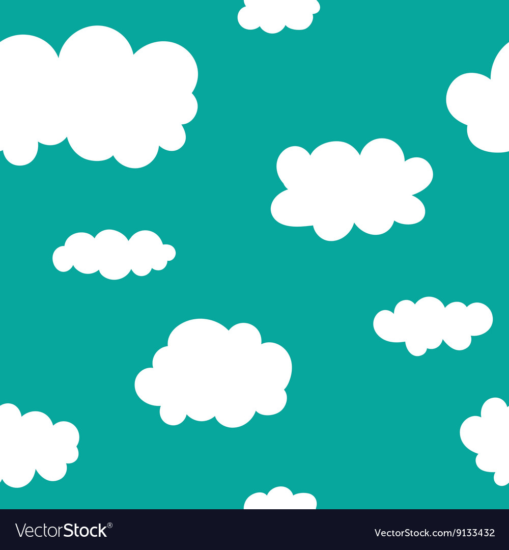 Seamless pattern funny clouds on blue sky