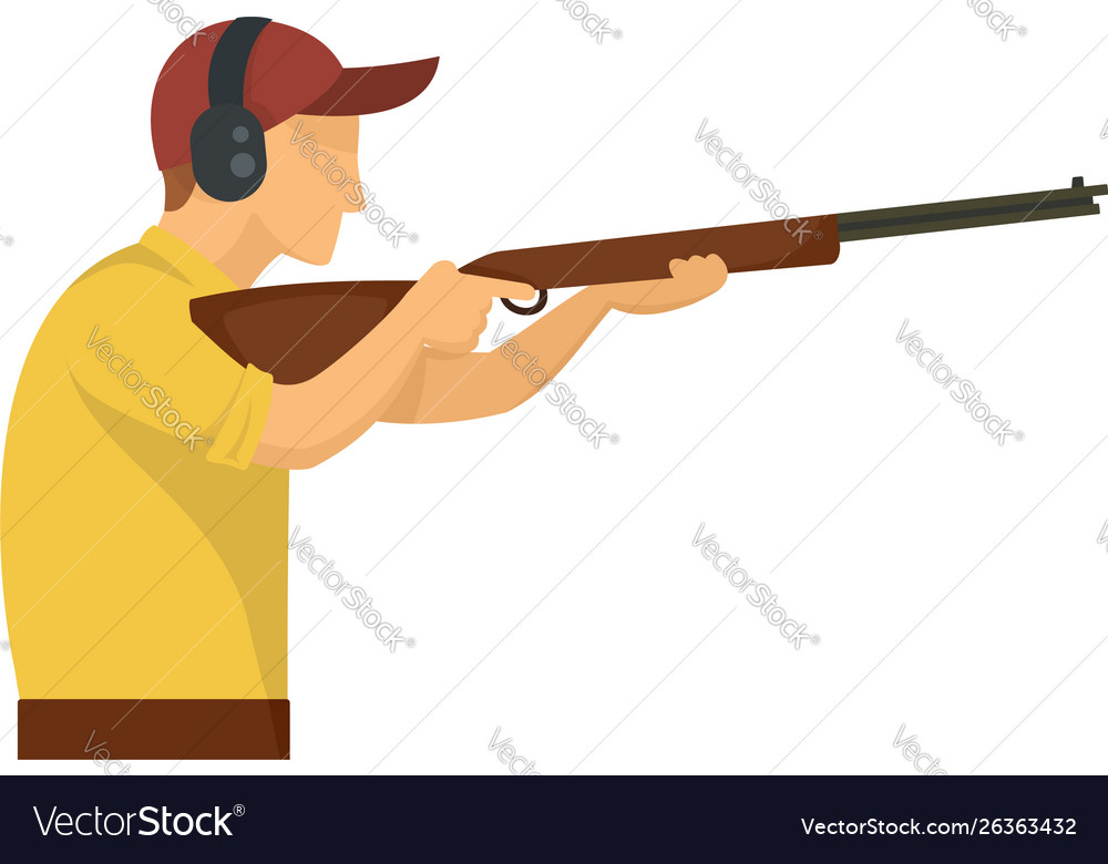 Sport shooter icon flat style Royalty Free Vector Image