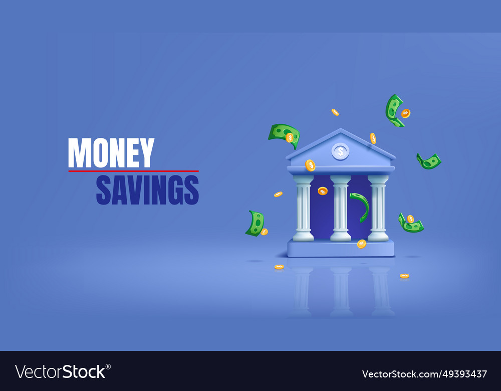 3d banking money savings finance transfer Vector Image