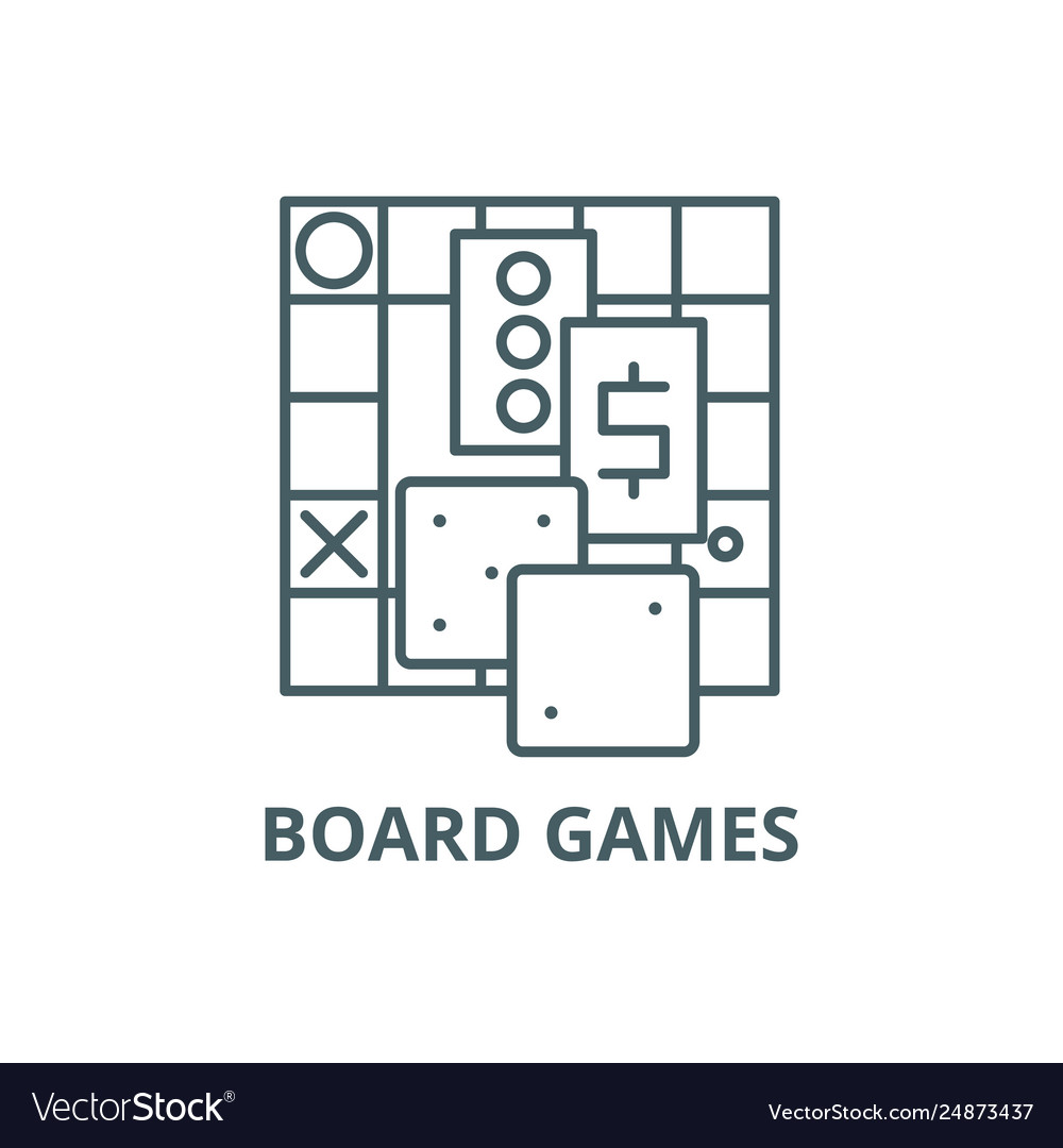 Board games line icon outline Royalty Free Vector Image