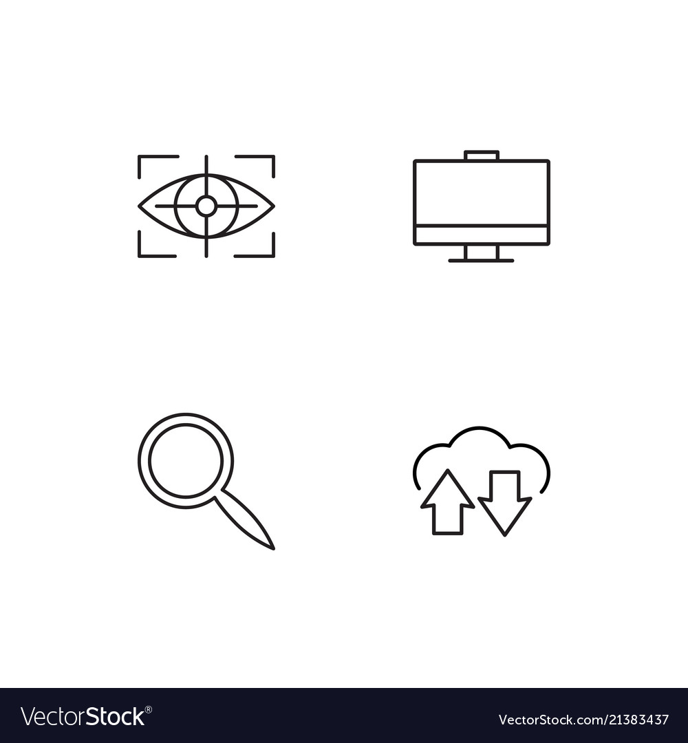 Cyber security linear icons set simple outline